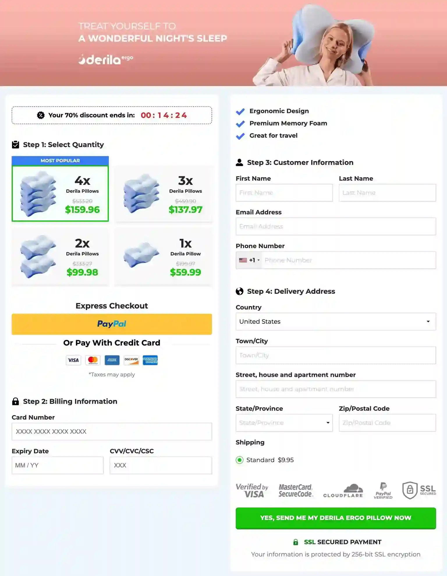 Derila Ergo Pillow &mdash; Official Secure Payment Page USA 2026